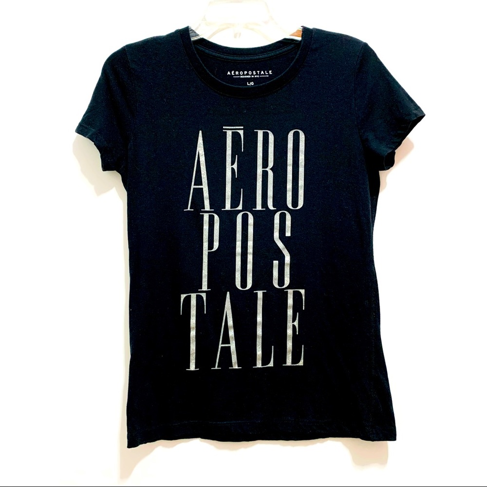 Aeropostale Women’s Black & Silver Tee Shirt